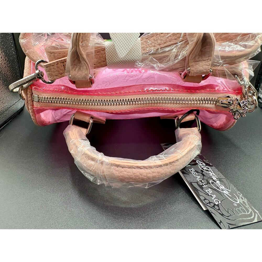 NWT - Ed Hardy Pink PVC Small Beach Handbag - Alive & Aware - Picture 9 of 10